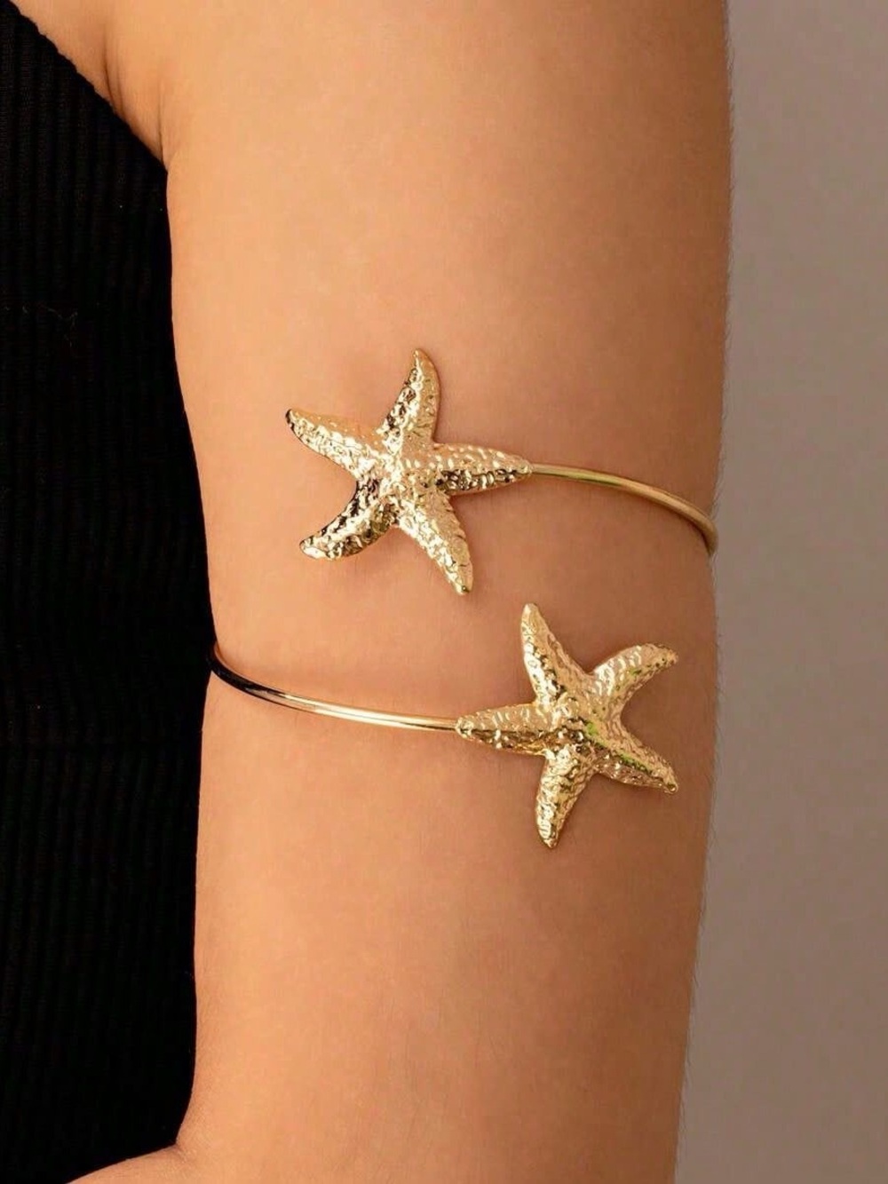 Gold Starfish Arm Cuff Bracelet - Women Jewelry